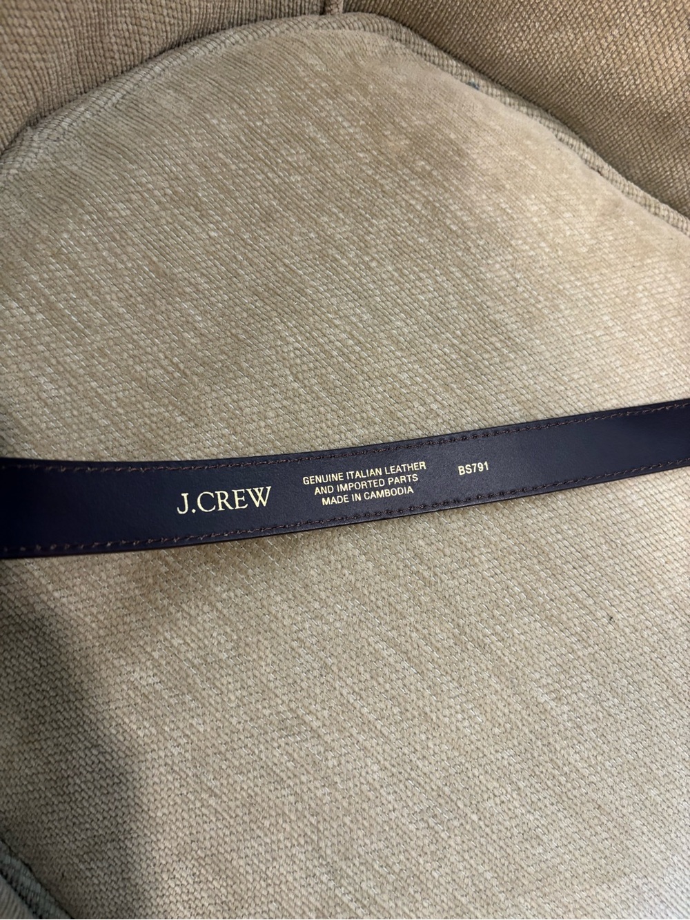 J. Crew Dark Brown Croc-Embossed Leather Belt with Gold Buckle - Picture 3 of 4